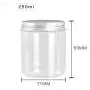 6Pcs 250ml Clear Round Plastic Jars with Aluminium Lid - Empty Cosmetic Containers Bottle Case Pot for Storage Food Sample Lotion Facial Cream Mask Ointment Tea Pill