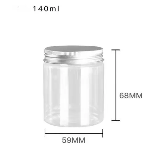 6Pcs 140ml Clear Round Plastic Jars with Aluminium Lid - Empty Cosmetic Containers Bottle Case Pot for Storage Food Sample Lotion Facial Cream Mask Ointment Tea Pill 6Pcs 140ml Clear Round Plastic Jars with Aluminium Lid - Empty Cosmetic Containers Bottle Case Pot for Storage Food Sample Lotion Facial Cream Mask Ointment Tea Pill