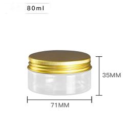 6Pcs 80ml Clear Round Plastic Jars with Aluminium Lid - Empty Cosmetic Containers Bottle Case Pot for Storage Food Sample Lotion Facial Cream Mask Ointment Tea Pill