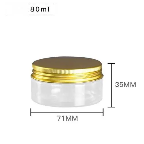 6Pcs 80ml Clear Round Plastic Jars with Aluminium Lid - Empty Cosmetic Containers Bottle Case Pot for Storage Food Sample Lotion Facial Cream Mask Ointment Tea Pill 6Pcs 80ml Clear Round Plastic Jars with Aluminium Lid - Empty Cosmetic Containers Bottle Case Pot for Storage Food Sample Lotion Facial Cream Mask Ointment Tea Pill
