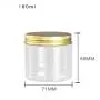 6Pcs 180ml Clear Round Plastic Jars with Golden Aluminium Lid - Empty Cosmetic Containers Bottle Case Pot for Storage Food Sample Lotion Facial Cream Mask Ointment Tea Pill 6Pcs 180ml Clear Round Plastic Jars with Golden Aluminium Lid - Empty Cosmetic Containers Bottle Case Pot for Storage Food Sample Lotion Facial Cream Mask Ointment Tea Pill
