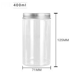 6Pcs 400 Clear Round Plastic Jars with Aluminium Lid - Empty Cosmetic Containers Bottle Case Pot for Storage Food Sample Lotion Facial Cream Mask Ointment Tea Pill