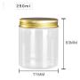 6Pcs 8 oz Clear Round Plastic Jars with Golden Aluminium Lid - Empty Cosmetic Containers Bottle Case Pot for Storage Food Sample Lotion Facial Cream Mask Ointment Tea Pill