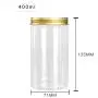 6er Set Klarer Runder Kunststoffbehälter mit Goldener Aluminiumdeckel – Leere Kosmetikbehälter Flasche Dose für Lagerung von Lebensmittelproben, Lotion, Gesichtscreme, Maske, Salbe, Tee, Pillen