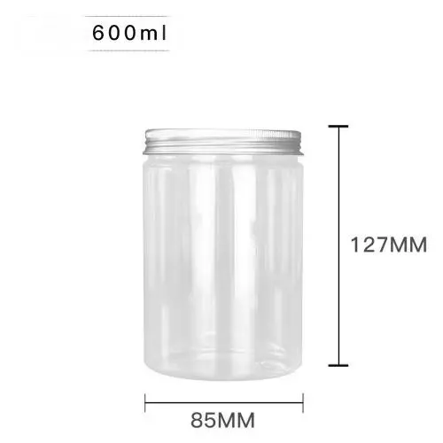6Pcs 600ml Clear Round Plastic Jars with Aluminium Lid - Empty Cosmetic Containers Bottle Case Pot for Storage Food Sample Lotion Facial Cream Mask Ointment Tea Pill 6Pcs 600ml Clear Round Plastic Jars with Aluminium Lid - Empty Cosmetic Containers Bottle Case Pot for Storage Food Sample Lotion Facial Cream Mask Ointment Tea Pill