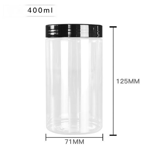 6Pcs 400ml Clear Round Plastic Jars with Plastic Lid - Empty Cosmetic Containers Bottle Case Pot for Storage Food Sample Lotion Facial Cream Mask Ointment Tea Pill