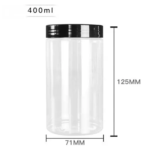 6er Satz Klare Runde Kunststoffbehälter 400ml mit Kunststoffdeckel – Leere Kosmetikbehälter Flasche Dose für Lagerung von Lebensmittelproben, Lotion, Gesichtscreme, Maske, Salbe, Tee, Pillen