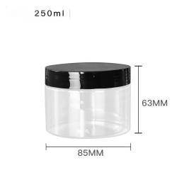 6Pcs 8oz 250ml Clear Round Plastic Jars with Plastic Lid - Empty Cosmetic Containers Bottle Case Pot for Storage Food Sample Lotion Facial Cream Mask Ointment Tea Pill