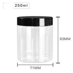 6Pcs 8 oz Clear Round Plastic Jars with Plastic Lid - Empty Cosmetic Containers Bottle Case Pot for Storage Food Sample Lotion Facial Cream Mask Ointment Tea Pill