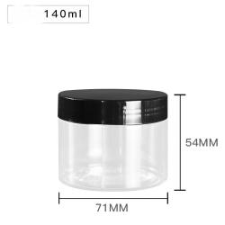 6Pcs 140ml Clear Round Plastic Jars with Plastic Lid - Empty Cosmetic Containers Bottle Case Pot for Storage Food Sample Lotion Facial Cream Mask Ointment Tea Pill