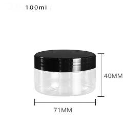 6Pcs 100ml Clear Round Plastic Jars with Plastic Lid - Empty Cosmetic Containers Bottle Case Pot for Storage Food Sample Lotion Facial Cream Mask Ointment Tea Pill