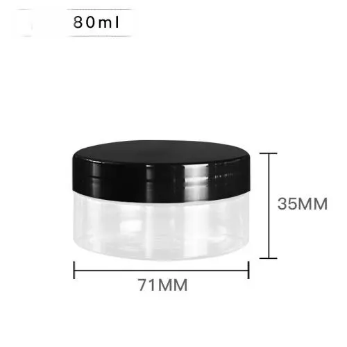 6er Set Klarer Runder Plastikbehälter mit Plastiklappen – Leere Kosmetikbehälter Flasche Dose für Lagerung von Lebensmittelproben, Lotion, Gesichtscreme, Maske, Salbe, Tee, Pillen