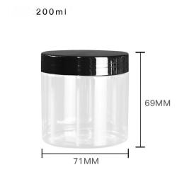 6Pcs 200ml Clear Round Plastic Jars with Plastic Lid - Empty Cosmetic Containers Bottle Case Pot for Storage Food Sample Lotion Facial Cream Mask Ointment Tea Pill