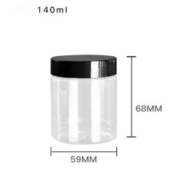 6Pcs 140ml Clear Round Plastic Jars with Plastic Lid - Empty Cosmetic Containers Bottle Case Pot for Storage Food Sample Lotion Facial Cream Mask Ointment Tea Pill