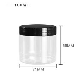 6Pcs 180ml Clear Round Plastic Jars with Plastic Lid - Empty Cosmetic Containers Bottle Case Pot for Storage Food Sample Lotion Facial Cream Mask Ointment Tea Pill