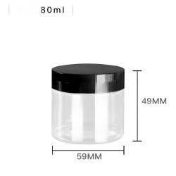 6Pcs 80ml Clear Round Plastic Jars with Plastic Lid - Empty Cosmetic Containers Bottle Case Pot for Storage Food Sample Lotion Facial Cream Mask Ointment Tea Pill