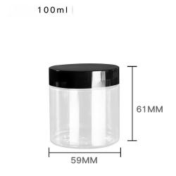 6Pcs 100ml Clear Round Plastic Jars with Plastic Lid - Empty Cosmetic Containers Bottle Case Pot for Storage Food Sample Lotion Facial Cream Mask Ointment Tea Pill