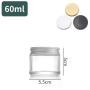 Clear Thick Glass Straight Sided Jar with Optional Multiple color Metal Airtight Lid - 2 oz / 60 ml (12 pack) + Spatulas