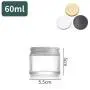 Clear Thick Glass Straight Sided Jar with multiple color optional Metal Airtight Lid - 2 oz / 60 ml (6 pack) + Spatulas