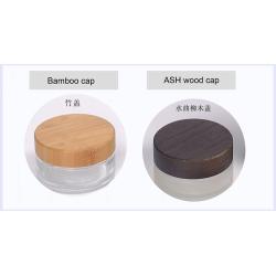 100g/3.4OZ Travel Bottle Empty Cosmetic Container Environmental Bamboo Lid Frosted Glass Bottle Protable Cream Jars Pot with Inner Liner 1pc