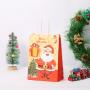 Wholesale High Quality Delicate Christmas Color Printing Kraft Paper Gift Bag For Packaging With Custom Logo