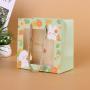 Wholesale Custom Low Price Recyclable Portable Clear Window Paper Gift Bag Packaging Handles