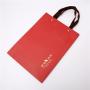 Customized Logo Handmade Hard Paper Brand Recycled Bag Packaging With Ribbon Handle