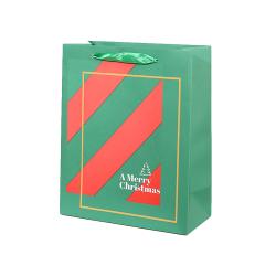 Wholesale Good Quality Custom Logo Simple Type Recycled Christmas Hard Paper Gift Bag With Handle