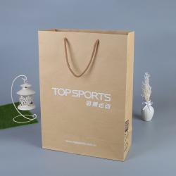 Luxury Brand Retail Gold Hot Stamping Logo Boutique Gift Kraft Paper Shopping Bag