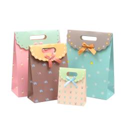 High Quality Custom Logo Colorful Printing Delicate Paper Bag Gift Packaging With Handle