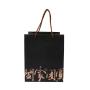 Wholesale In Stock Custom Logo Black Hard Paper Bag Luxury Recycled Gift Paper Bag With Handle