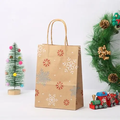 Wholesale High Quality Delicate Christmas Color Printing Kraft Paper Gift Bag For Packaging With Custom Logo Wholesale High Quality Delicate Christmas Color Printing Kraft Paper Gift Bag For Packaging With Custom Logo