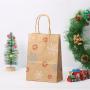 Wholesale High Quality Delicate Christmas Color Printing Kraft Paper Gift Bag For Packaging With Custom Logo