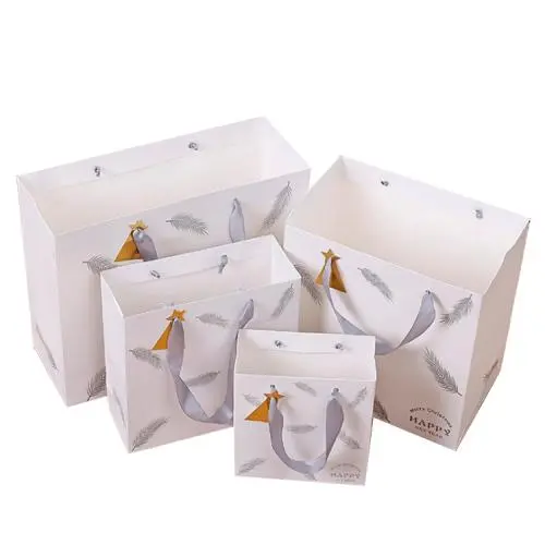 Großhandel Maßgeschneiderte Logo-Druck Wiederverwendbare Tragbare Papier Geschenkpapiertüten