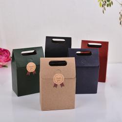 High Quality Low Price Handmade Kraft Paper Gift Bag For Packaging With Custom Design  Logo