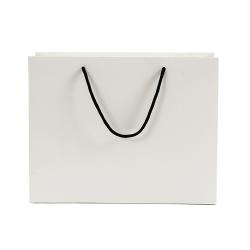 Luxury Fancy Portable White Shopping Paper Ivory Board Gift Bags Packaging With Your Own Logo