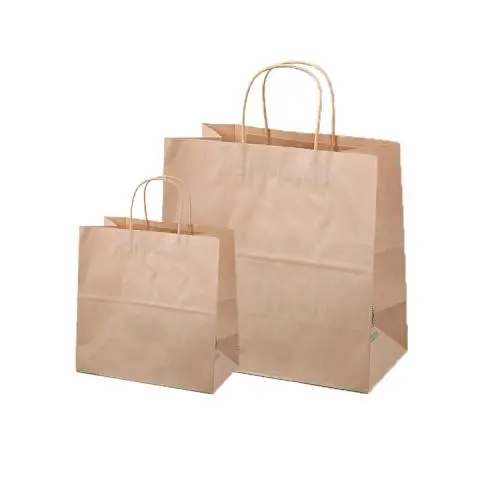Wiederverwendbare Kraftpapierbeutel, umweltfreundliche Einkaufspapier-Taschen mit Logos