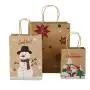 Custom Print Logo Christmas Kraft Paper Shopping Gift Bag With Handles