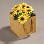 Hot-selling Recycled Eco-friendly Portable Hard Kraft Paper Gift Bag With Ribbon Handle For Flower Packaging