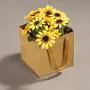 Sac Cadeau en Carton Kraft Recyclé Écologique Portable avec Poignée en Ruban – Vendu Très Bien pour l'Emballage de Fleurs