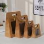 Wholesale Environmental Portable Window Brown Kraft Paper Gift Packaging Bag With Custom Design Logo
