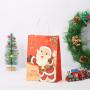 Wholesale High Quality Delicate Christmas Color Printing Kraft Paper Gift Bag For Packaging With Custom Logo