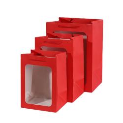 Wholesale New Design Luxury Portable Window White Card Paper Gift Bags With Handles