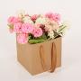 Hot-selling Recycled Eco-friendly Portable Hard Kraft Paper Gift Bag With Ribbon Handle For Flower Packaging