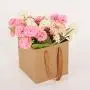 Sac Cadeau en Carton Kraft Recyclé Écologique Portable avec Poignée en Ruban – Vendu Très Bien pour l'Emballage de Fleurs