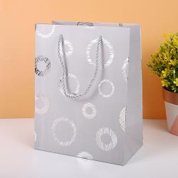 Wholesale Custom High Quality Ivory Board Handle Simple Paper Gift Bags Packaging For Shopping