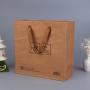 Luxury Brand Retail Gold Hot Stamping Logo Boutique Gift Kraft Paper Shopping Bag