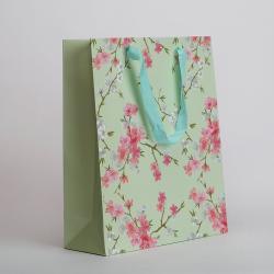 Good Quality Easy Shipping Delicate Environmental Paper Gift Packaging Bags With Ribbon Tie Handle