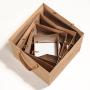 Hot-selling Recycled Eco-friendly Portable Hard Kraft Paper Gift Bag With Ribbon Handle For Flower Packaging
