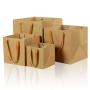 Hot-selling Recycled Eco-friendly Portable Hard Kraft Paper Gift Bag With Ribbon Handle For Flower Packaging
